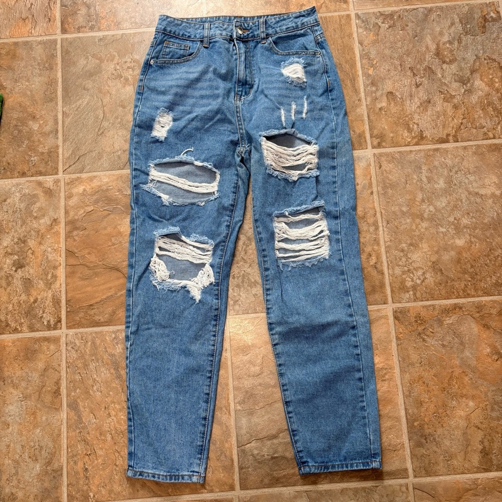 SHEIN Light Blue Denim Jeans